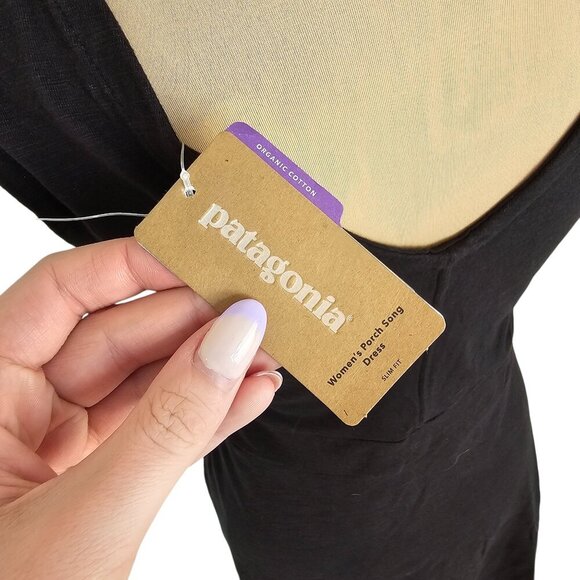 Patagonia NWT Porch Song Dress Black Cotton Blend Sz S - Picture 9 of 12